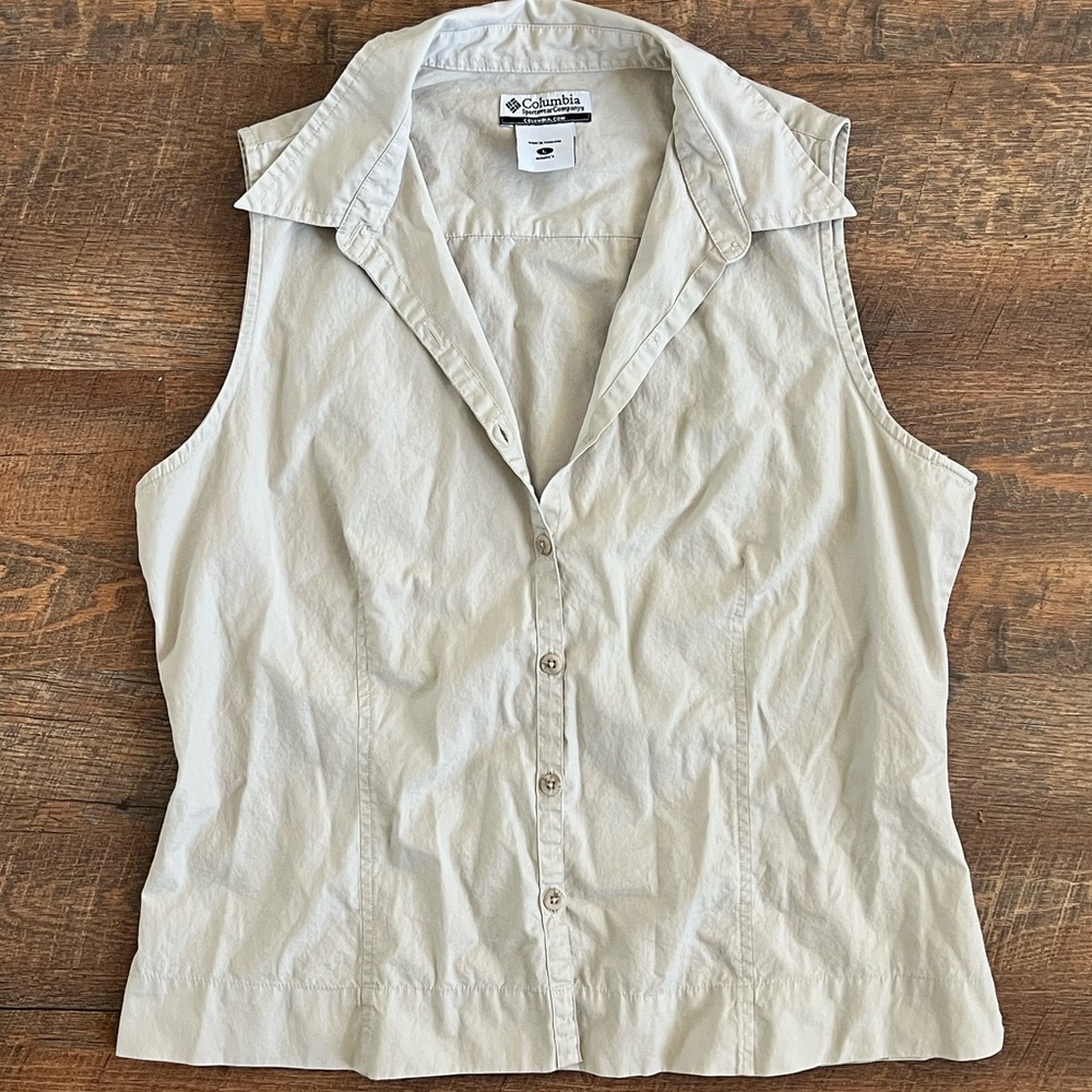 Columbia Women's Sleeveless Button Down Shirt - Off White